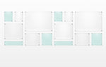 Mondrian 121" Double Panel Wallscape (Choose Your Color or Clear)