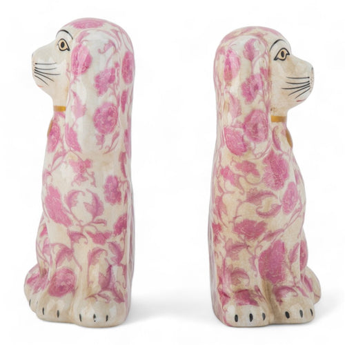Staffordshire Dog Pink Florets Small 41339