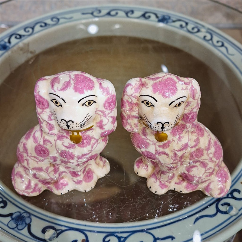 Staffordshire Dog Pink Florets Small 41339