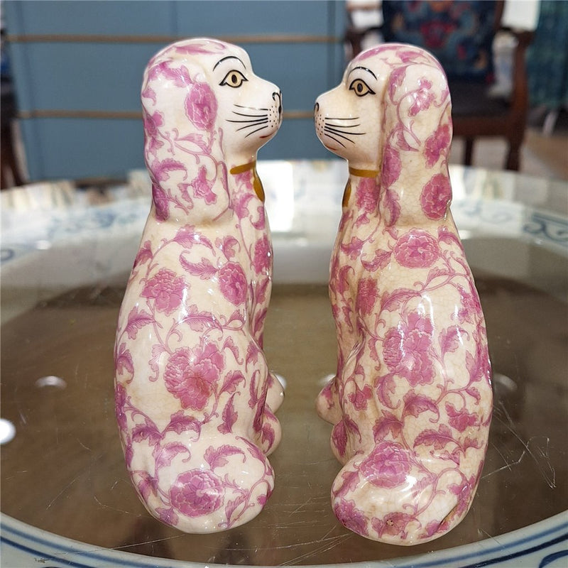 Staffordshire Dog Pink Florets Small 41339