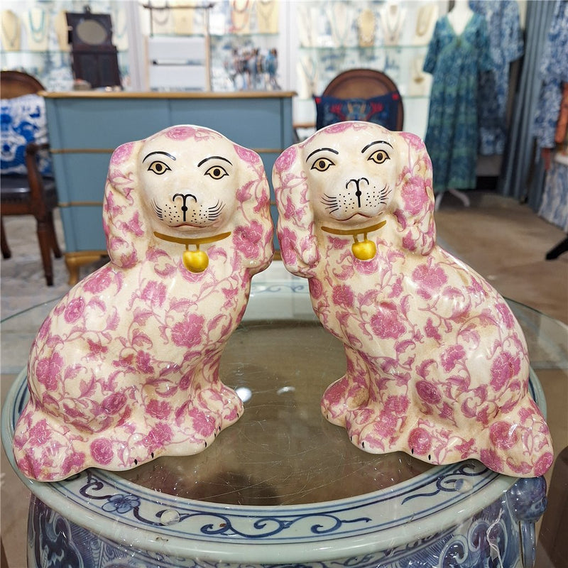 Staffordshire Dog Pink Florets 41340