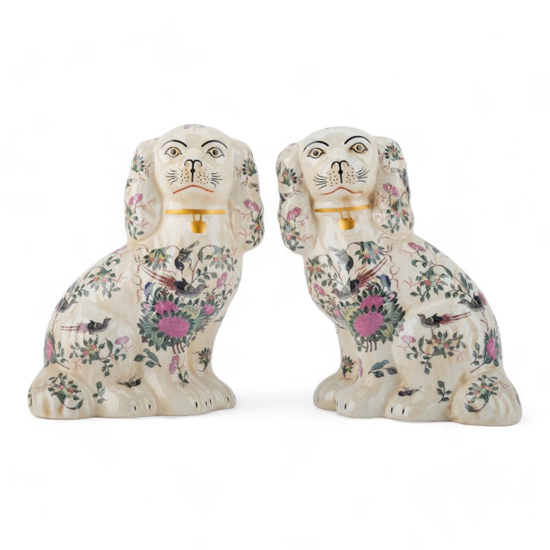 Staffordshire Dogs- Rose Medallion Pair L348