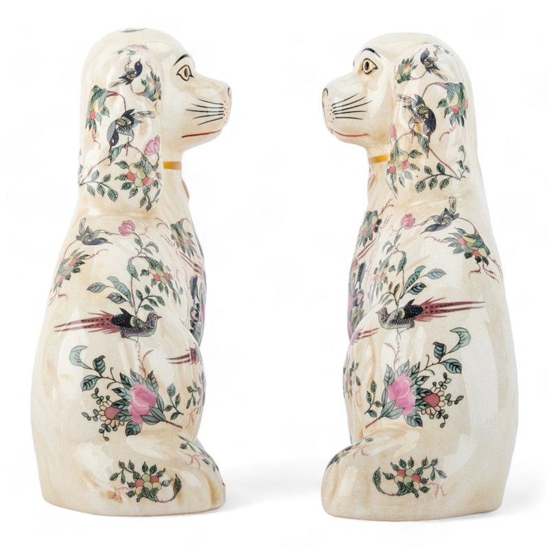 Staffordshire Dogs- Rose Medallion Pair L348