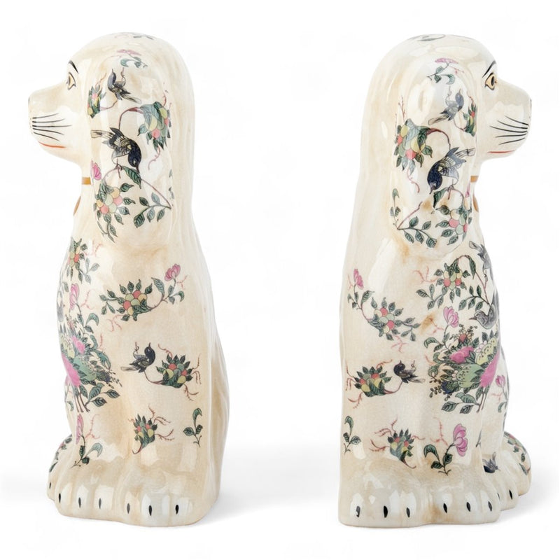 Staffordshire Dogs- Rose Medallion Pair L348
