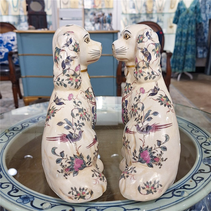 Staffordshire Dogs- Rose Medallion Pair L348