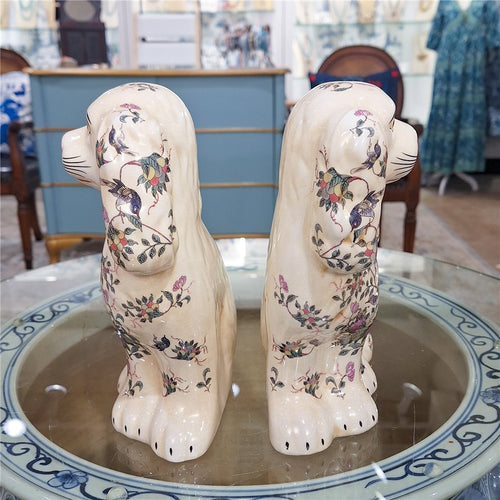 Lovecup Staffordshire Dogs- Rose Medallion Pair L348