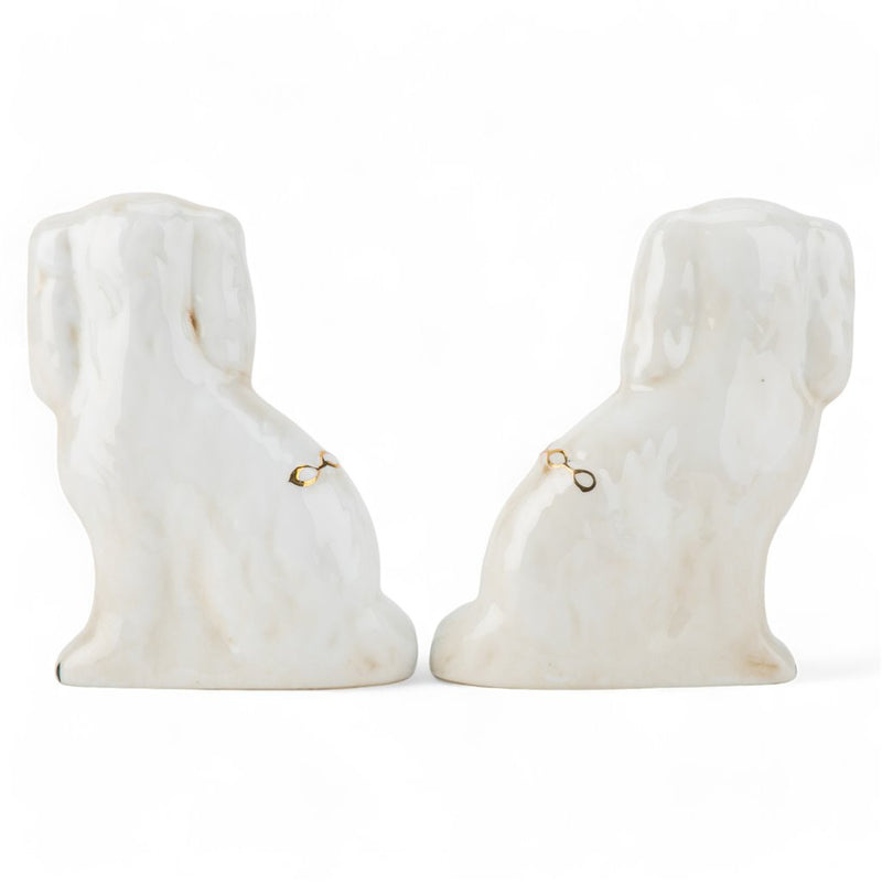 Staffordshire Small Dogs with Gold Chain