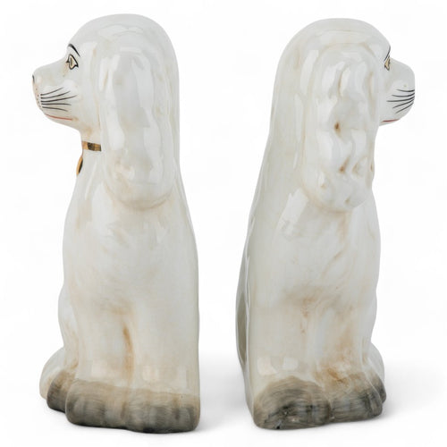 Staffordshire Dogs- White- Pair 41394
