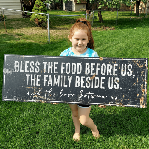 Bless The Food, Family And Love Sign