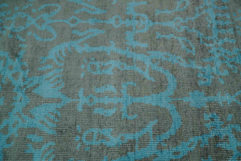 4.5x6.5 Hand Knotted Blue and Gray Modern Persian Style Contemporary Art Silk Area Rug | OP133