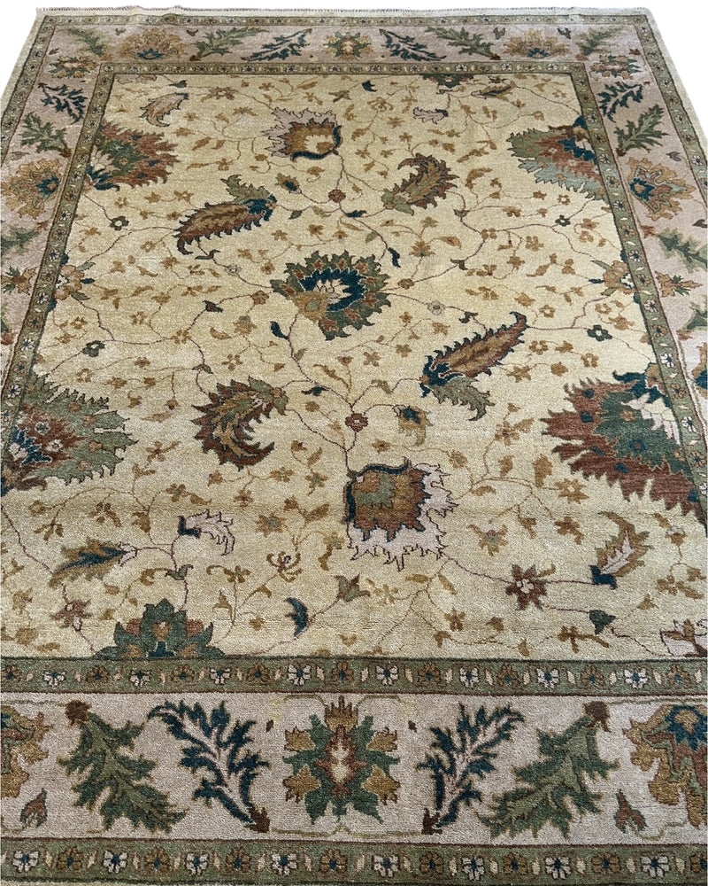 Hand-Knotted Oushak Soft Wool Rug 8 x 10