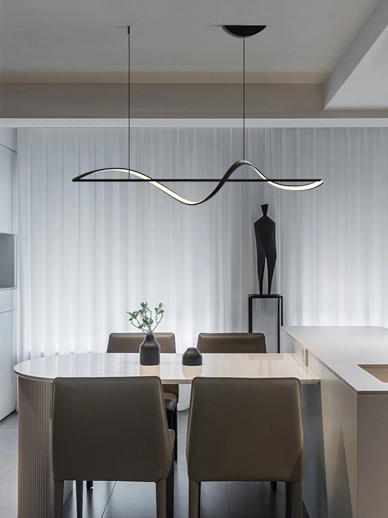 Minimalistic Pendant LED Linear Chandelier for Kitchen, Dining Room