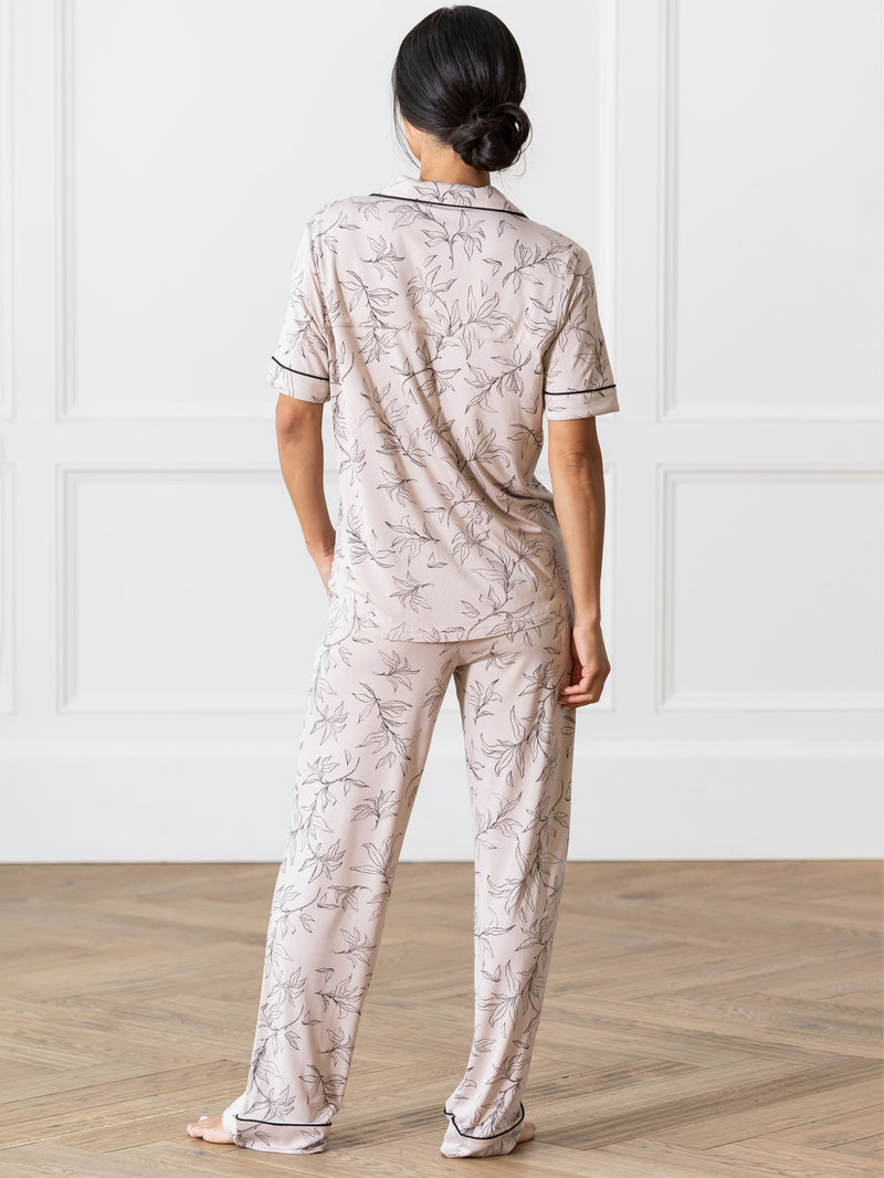 Women's Stretch-Knit Short Sleeve & Pant Bamboo Pajama Set