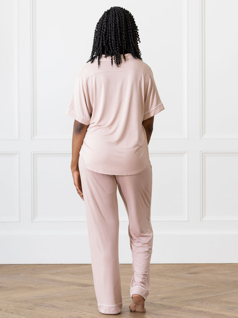 Women's Stretch-Knit Short Sleeve & Pant Bamboo Pajama Set