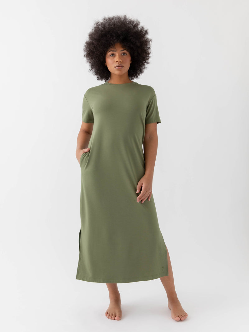 Women's Brushed Bamboo Midi Dress