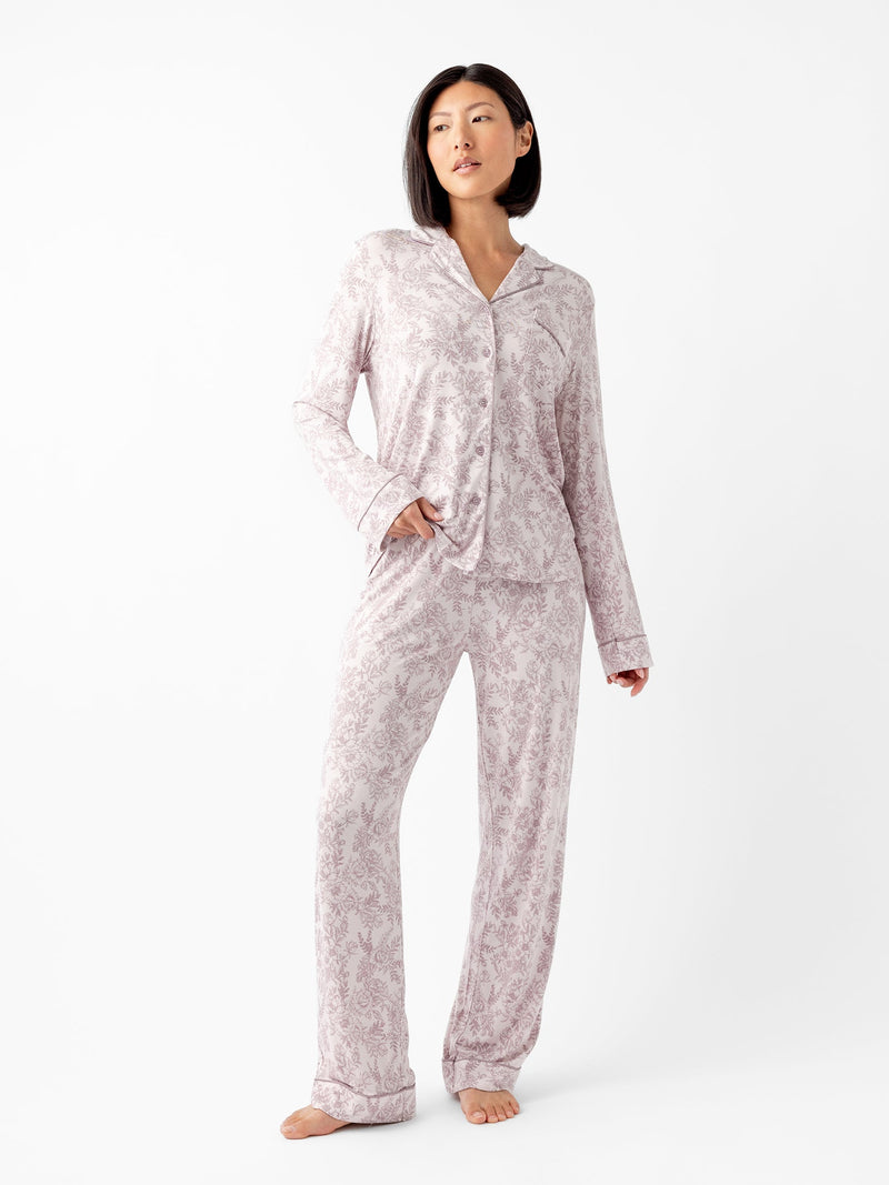 Women's Stretch-Knit Long Sleeve Bamboo Pajama Set