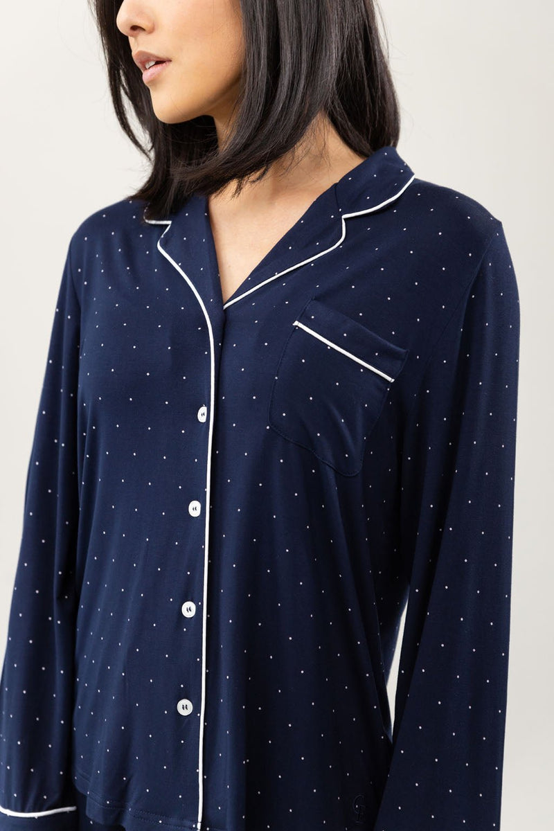 Women's Stretch-Knit Long Sleeve Bamboo Pajama Set