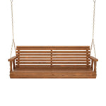 Amish Casual 5 Foot Roll Back Porch Swing in Oak Stain