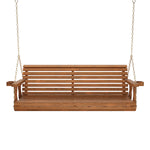 Amish Casual 5 Foot Roll Back Porch Swing in Oak Stain