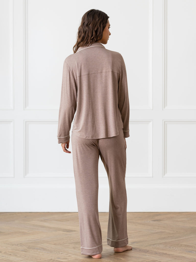 Women's Stretch-Knit Long Sleeve Bamboo Pajama Set