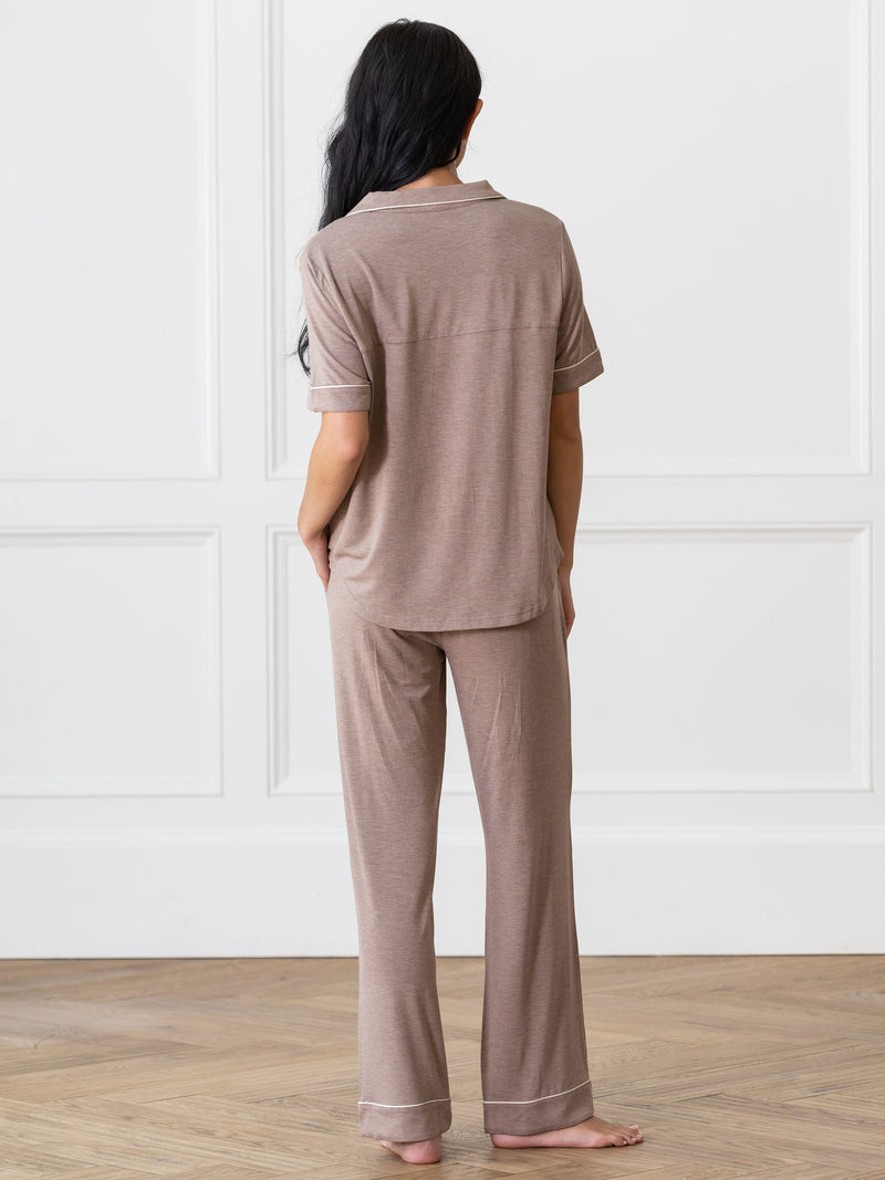 Women's Stretch-Knit Short Sleeve & Pant Bamboo Pajama Set
