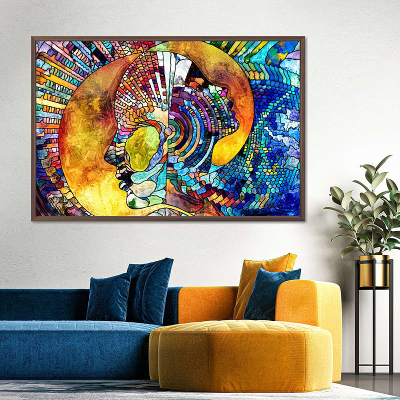 Stained Glass Abstract Figure Wall Art