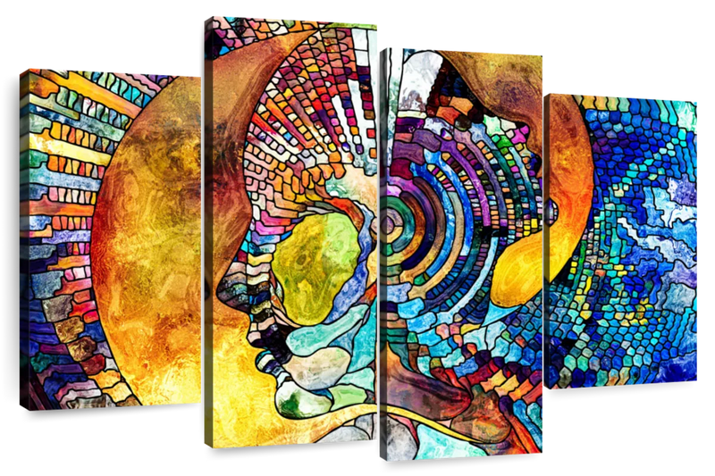 Stained Glass Abstract Figure Wall Art