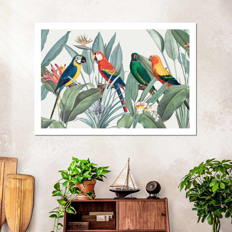 Tropical Safari Parrots Wall Art