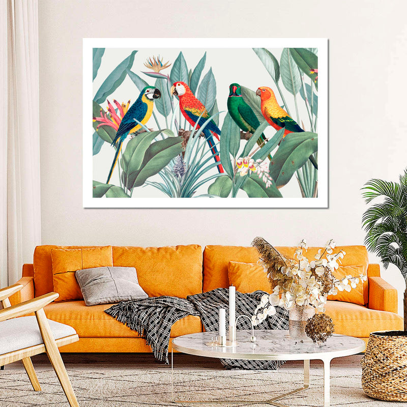 Tropical Safari Parrots Wall Art