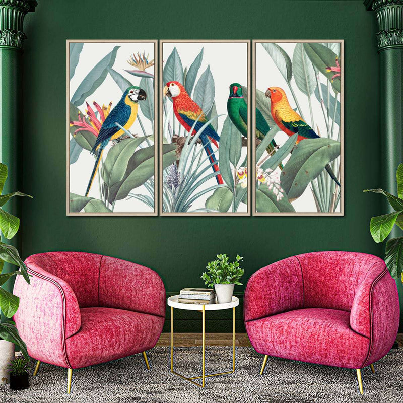 Tropical Safari Parrots Wall Art