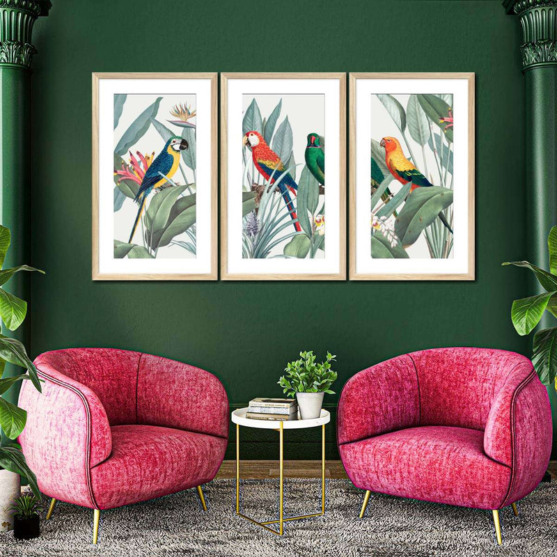 Tropical Safari Parrots Wall Art