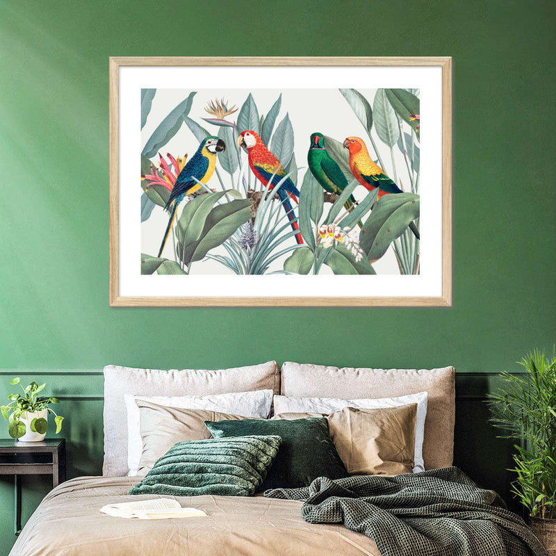 Tropical Safari Parrots Wall Art