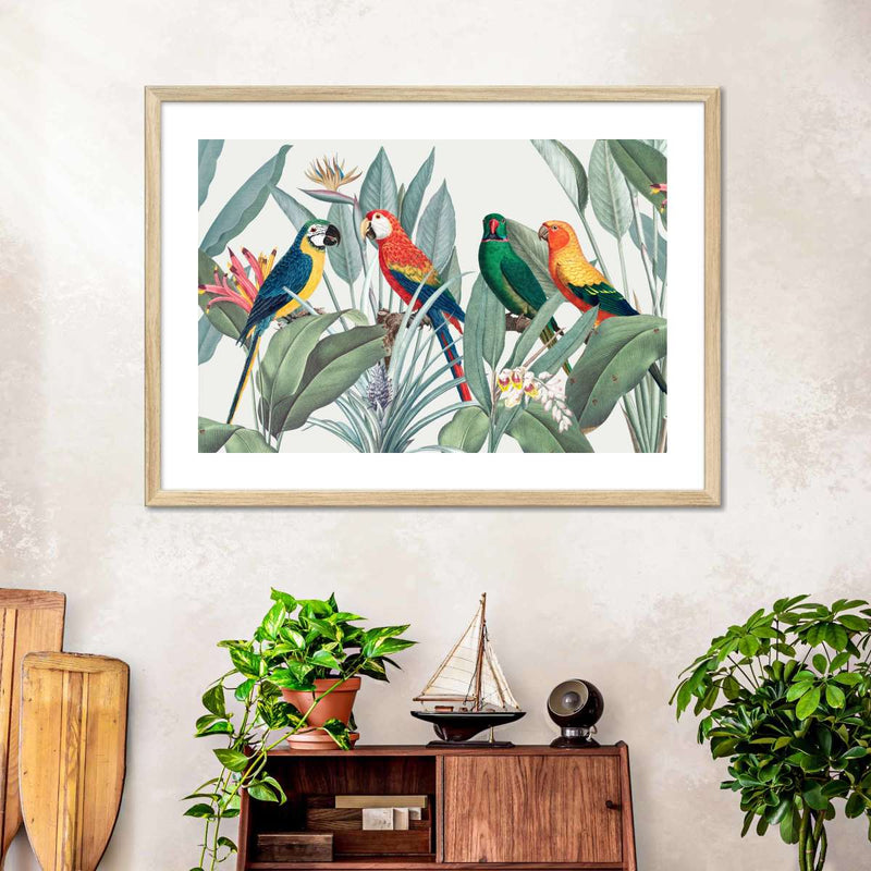 Tropical Safari Parrots Wall Art
