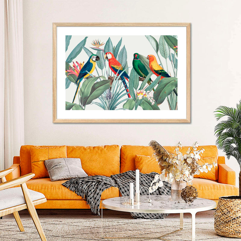 Tropical Safari Parrots Wall Art