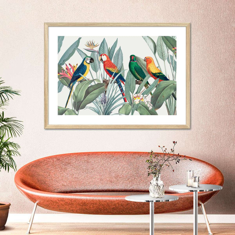 Tropical Safari Parrots Wall Art