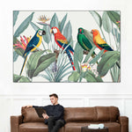 Tropical Safari Parrots Wall Art