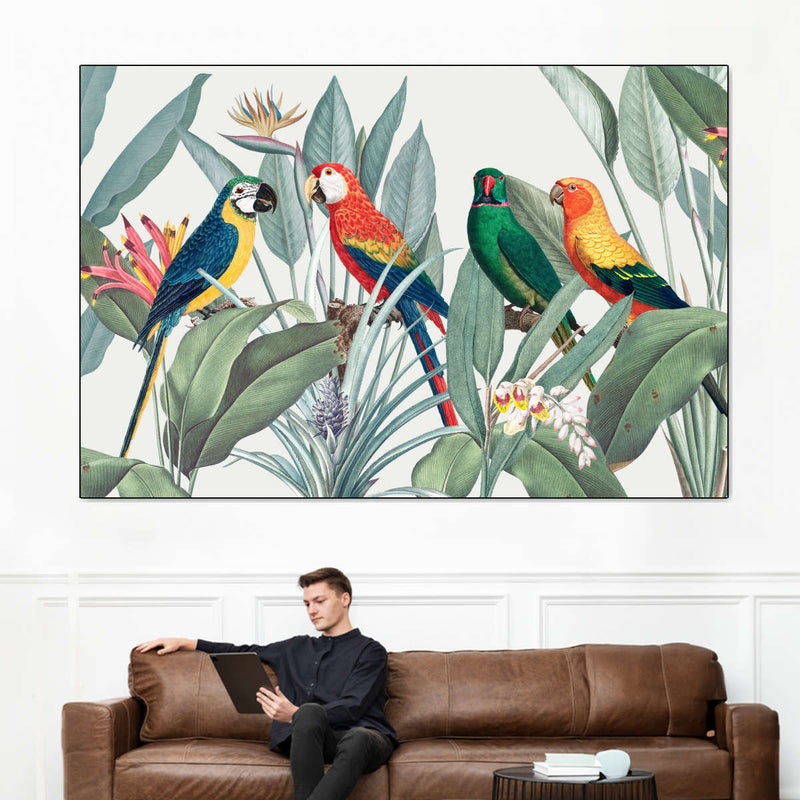 Tropical Safari Parrots Wall Art