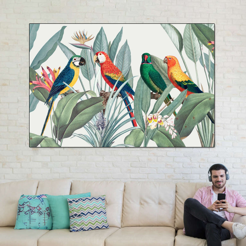Tropical Safari Parrots Wall Art