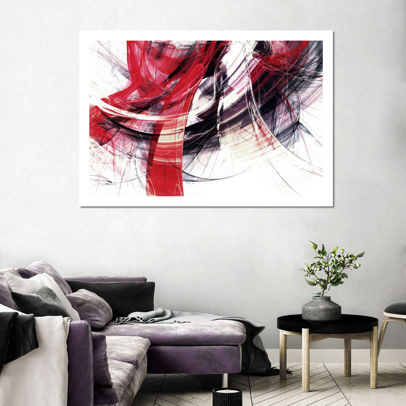 Red Motion Abstract Wall Art