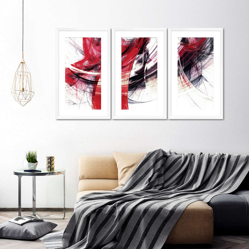 Red Motion Abstract Wall Art