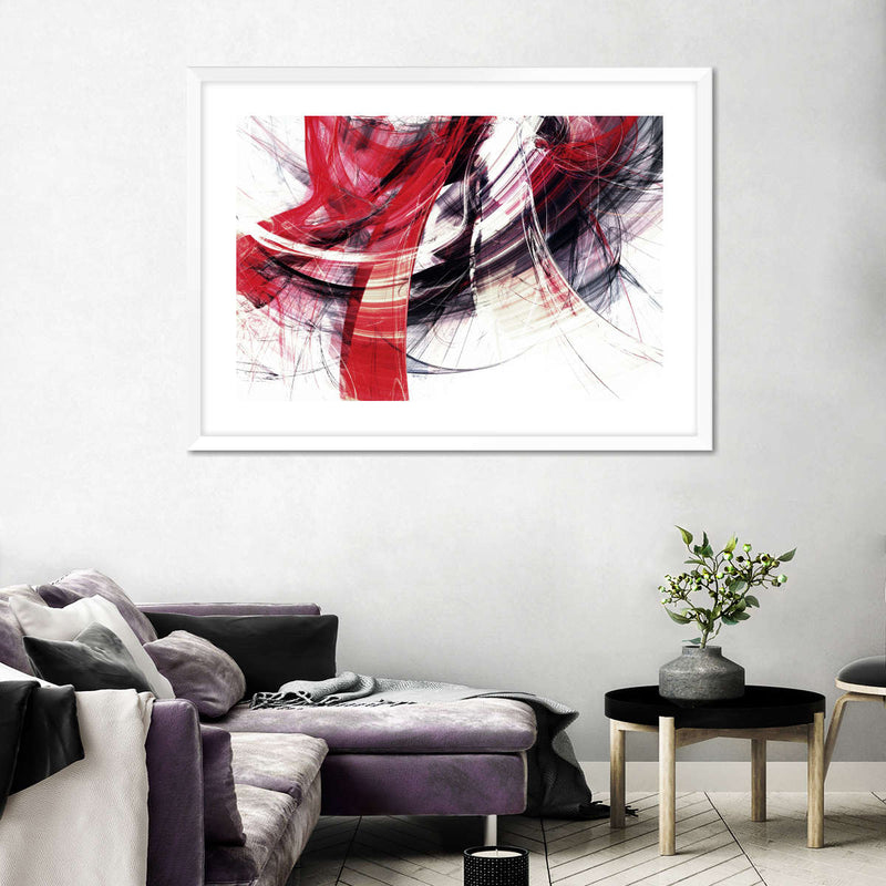 Red Motion Abstract Wall Art