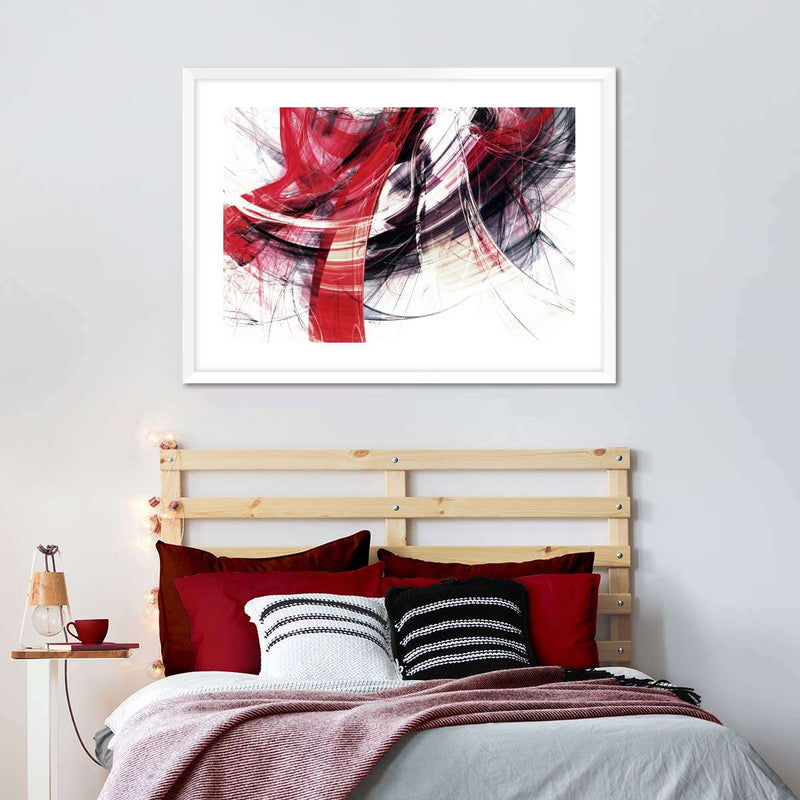Red Motion Abstract Wall Art