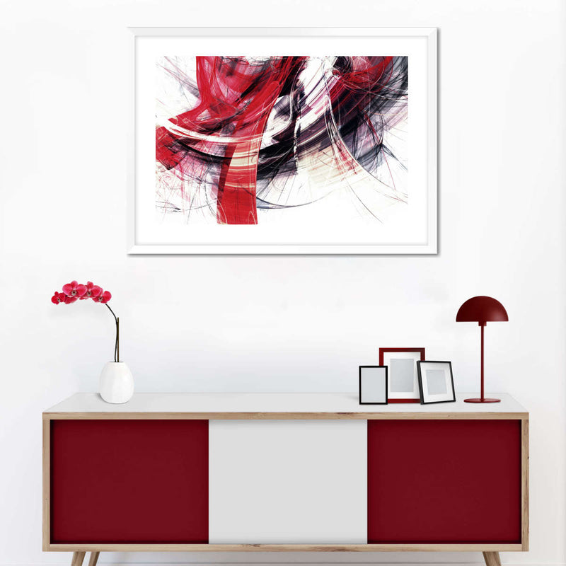 Red Motion Abstract Wall Art
