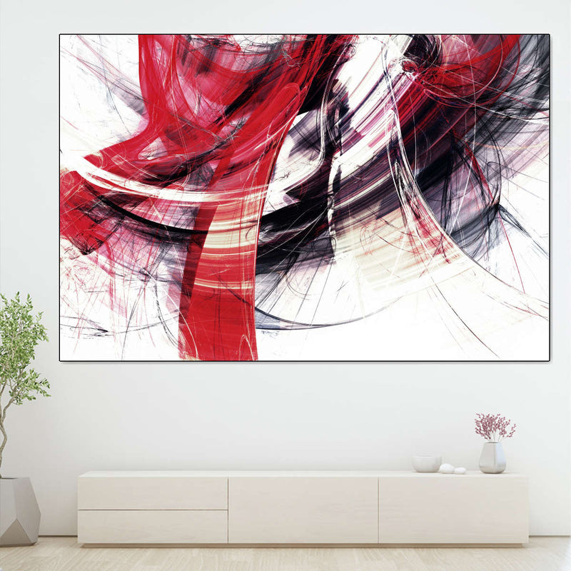 Red Motion Abstract Wall Art