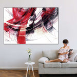 Red Motion Abstract Wall Art