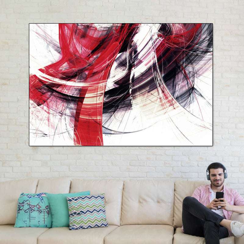 Red Motion Abstract Wall Art