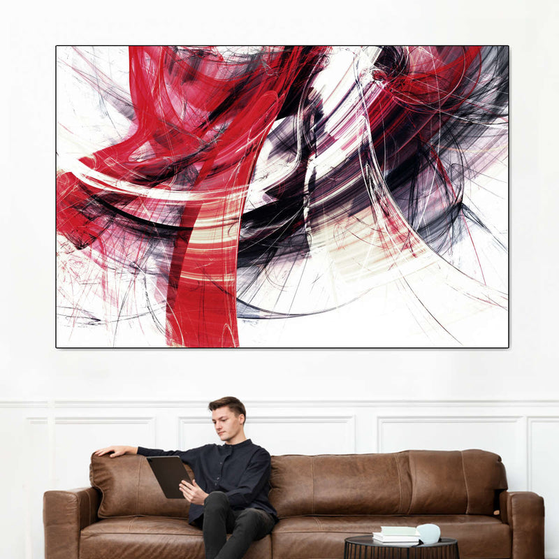 Red Motion Abstract Wall Art