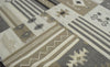 4x6, 5x8, 8x10 Dhurrie Rug, Beige Brown Tribal Pattern Rug