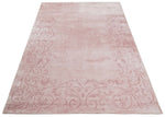 4x6 and 6x9 Hand Woven and Carved Pink Floral Art Silk Rug | KNT2