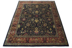 Premium look Hand Knotted Black, Brown and Gold Fine Wool Traditional Oushak Multi Size wool Area Rug